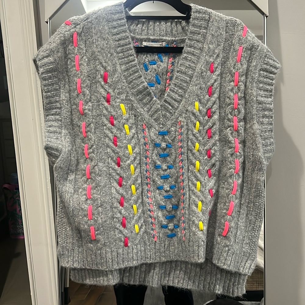 Women’s anthropology sweater vest size L